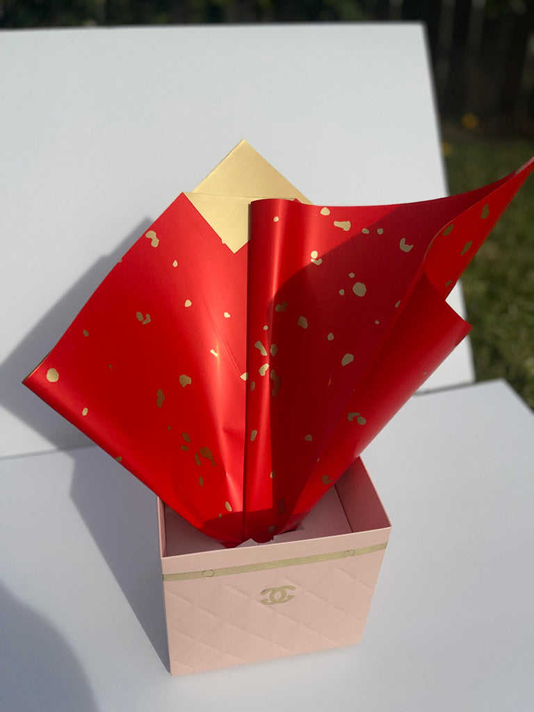 DOUBLE COLOR GOLD DOT FLOWER PAPER