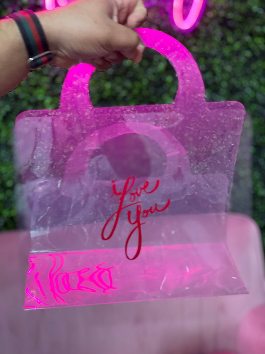 Personalized Clear Floral Bag